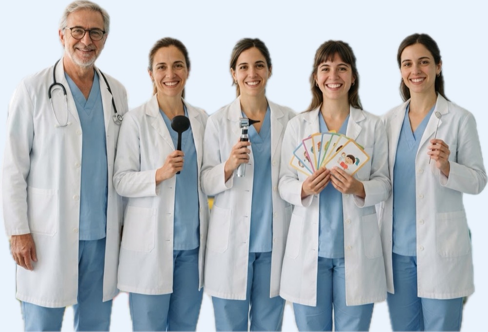 Equipo de profesionales de distintas especialidades pediátricas